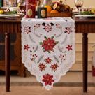 Camino de Mesa Joyfol Day Blanco con Flor de Nochebuena 35x150 cm