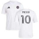 Camisa adidas Lionel Messi Inter Miami CF 10 feminina branca