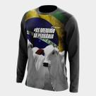 Camisa Agro Masculina Gola Redonda Manga Longa Proteção Uv Zíper Colheitadeira Soja Milho Café Trator