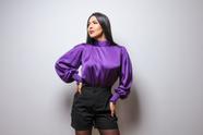 Camisa alfaiataria princesa cor violeta