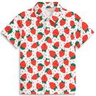 Camisa Amasnay com estampa de morango branca para meninos de 3 a 14 anos