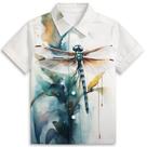 Camisa Amasnay Dragonfly Boys de manga curta havaiana de 3 a 14 anos