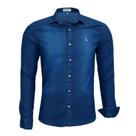 Camisa Amil Masculina Jeans Manga Longa Slim Sem Bolso Luxuosa 1877 Camisa Amil Masculina Jeans Manga Longa Slim Sem Bolso Luxuosa 1877