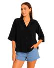 Camisa Ampla Manga 3/4 Mullet em Viscose
