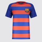 Camisa Barcelona Dry Fit Juvenil Azul e Vermelho
