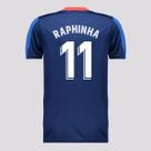 Camisa Barcelona Juvenil Marinho e Vermelha 11 Raphinha