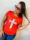Camisa basica laranja frase jesus