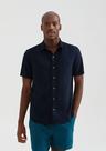 Camisa Básica Masculina Manga Curta Slim Em Linho