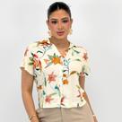 Camisa Beagle Cropped Estampada Manga Curta Feminina