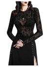 Camisa BEAUDRM Gothic Snake Graphic Malha Transparente de Manga Comprida Camisa BEAUDRM Gothic Snake Graphic Malha Transparente de Manga Comprida