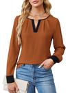 Camisa Blooming Jelly Scoop Neck Manga Comprida Caramel M