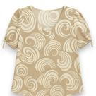 Camisa Blusa Blusinha Camiseta Feminina Estampada Manga Curta com Ajuste Amarrar Tecido Duna