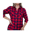 Camisa blusa xadrez feminina manga longa barata