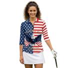 Camisa Boatee 250th Anniversary Golf Tênis de Manga 3/4 Feminina Camisa Boatee 250th Anniversary Golf Tênis de Manga 3/4 Feminina