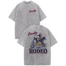 Camisa Bobeutou Western Rodeo Cowboy Vintage para homens cinza 3XL