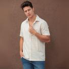 Camisa Bordada Cambraia De Linho Masculino Revanche Chemtou