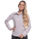 Camisa Botão Feminina Slim com Elastano Pregueada