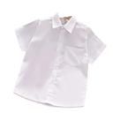 Camisa Branca De Verão Para Meninos, Manga Curta, Colarinho Com Botão, Bolso Leve, Casual, Corte a