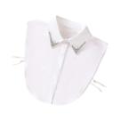 Camisa Branca Feminina Com Gola Falsa Versátil Para Uso Interno Primavera Outono Inverno