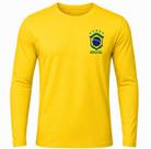 Camisa Brasil Manga Longa Copa do Mundo Bandeira cor:AmareloTamanho:G3