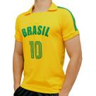 Camisa Brasil Polo Camisa 10 Algodão Amarela - Masculino