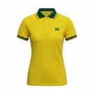 Camisa Brasil Polo Piquet Amarela - Feminino Tamanho:PCor:Amarelo