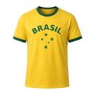 Camisa Brasil Retro Estrelas Algodão Amarelo - Masculino Tamanho:MCor:Amarelo