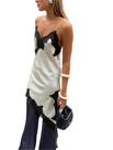 Camisa Cami Thopavenoir com acabamento em renda acetinada assimétrica para mulheres