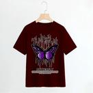 Camisa camiseta básica streetwear "Borboleta roxa BUTTERFLY"