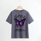 Camisa camiseta básica streetwear "Borboleta roxa BUTTERFLY"