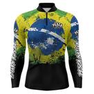 Camisa Camiseta Blusa de Pesca familia masculino feminino infantil Brasil com proteção uv50