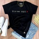 Camisa Camiseta Blusa Feminina Baby-Look Evangelica Cristã Igreja Gospel Church Jovem Fé Eis-me Aqui