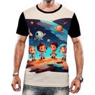 Camisa Camiseta Crianças Astronautas Planetas Galáxias 9 Camisa Camiseta Crianças Astronautas Planetas Galáxias 9
