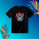 Camisa Camiseta de Poliéster com Estampa do Stitch fogo