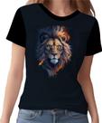 Camisa Camiseta Estampada Leão Rei Fogo Ilustração Moda 1 Camisa Camiseta Estampada Leão Rei Fogo Ilustração Moda 1