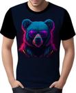 Camisa Camiseta Estampada T-shirt Face Urso Neon Moda 5