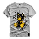 Camisa Camiseta Estampado Urso Smile Black Style Blusa Premium Algodão Basica