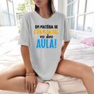 Camisa Camiseta Feminina Estampada Em Matéria de Educação 100% Algodão Fio 30.1 Penteado