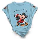 Camisa Camiseta Feminina Minnie Mickey Mouse Desenho Disney Fofo Casal Algodão Confortavel