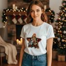Camisa Camiseta Feminina Sagrada Família Jesus Cristã Religião Religioso Algodão Confortavel Casual