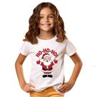Camisa Camiseta Infantil Feliz Natal Festa Papai Noel Ho ho ho Luzes 11