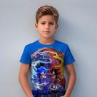 Camisa Camiseta Infantil Sonic 3 Filme Shadow Knuckles