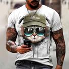 Camisa Camiseta Masculina Gato Fone Boné