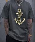 Camisa Camiseta Masculino Âncora Estiloso Moderno Tendencia Casual Confortavel