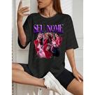 Camisa Camiseta Personalizada Envie suas fotos no CHAT Foto Namorada Graphic Tee Bootleg