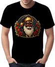 Camisa Camiseta Tshirt Natal Festa Papai Noel Negro Preto 3