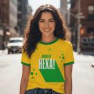 Camisa Camiseta Unissex Futebol Brasil Rumo Ao Hexa Copa Do Mundo 2026