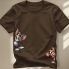 Camisa Camiseta Unissex Tom e Jerry Desenho Animado Cartoon Algodão Confortavel Casual