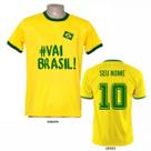 Camisa Camiseta Unissex Vai Brasil Copa Do Mundo Futebol Hexa 10 Confortável Algodão