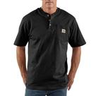 Camisa Carhartt Workwear Pocket Henley para homens preta média Camisa Carhartt Workwear Pocket Henley para homens preta média